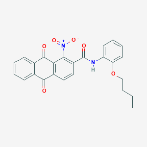 molecular formula C25H20N2O6 B11504835 N-(2-butoxyphenyl)-1-nitro-9,10-dioxo-9,10-dihydroanthracene-2-carboxamide 