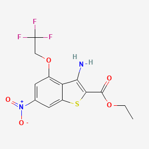 Ethyl 3-amino-6-nitro-4-(2,2,2-trifluoroethoxy)-1-benzothiophene-2-carboxylate