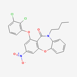 molecular formula C23H18Cl2N2O5 B11504871 10-butyl-1-(2,3-dichlorophenoxy)-3-nitrodibenzo[b,f][1,4]oxazepin-11(10H)-one 