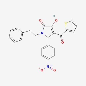 3-hydroxy-5-(4-nitrophenyl)-1-(2-phenylethyl)-4-(thiophen-2-ylcarbonyl)-1,5-dihydro-2H-pyrrol-2-one