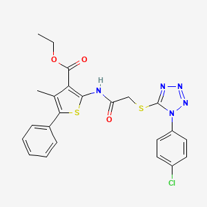 ethyl 2-[({[1-(4-chlorophenyl)-1H-tetrazol-5-yl]sulfanyl}acetyl)amino]-4-methyl-5-phenylthiophene-3-carboxylate