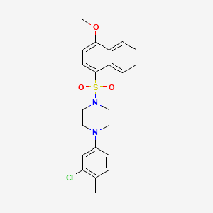 molecular formula C22H23ClN2O3S B11504909 1-(3-Chloro-4-methylphenyl)-4-[(4-methoxynaphthalen-1-yl)sulfonyl]piperazine 