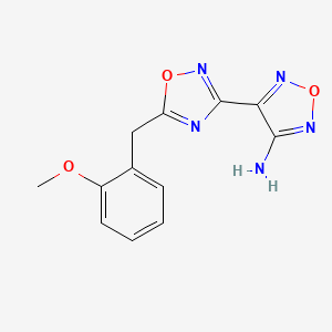 molecular formula C12H11N5O3 B11504913 4-[5-(2-Methoxybenzyl)-1,2,4-oxadiazol-3-yl]-1,2,5-oxadiazol-3-amine 