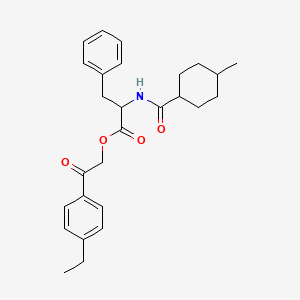 molecular formula C27H33NO4 B11504947 2-(4-ethylphenyl)-2-oxoethyl N-[(4-methylcyclohexyl)carbonyl]phenylalaninate 