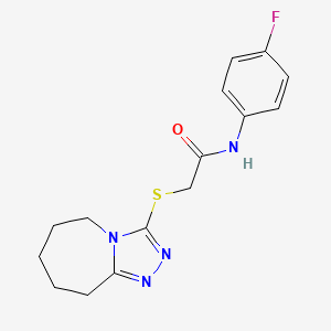 molecular formula C15H17FN4OS B11504983 N-(4-fluorophenyl)-2-(6,7,8,9-tetrahydro-5H-[1,2,4]triazolo[4,3-a]azepin-3-ylsulfanyl)acetamide 