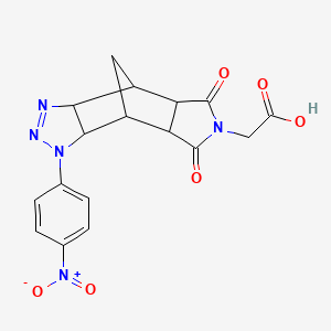 molecular formula C17H15N5O6 B11504984 [1-(4-nitrophenyl)-5,7-dioxo-3a,4,4a,5,7,7a,8,8a-octahydro-4,8-methano[1,2,3]triazolo[4,5-f]isoindol-6(1H)-yl]acetic acid 