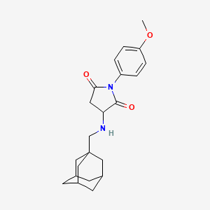 molecular formula C22H28N2O3 B11505002 1-(4-Methoxyphenyl)-3-[(tricyclo[3.3.1.1~3,7~]dec-1-ylmethyl)amino]pyrrolidine-2,5-dione 