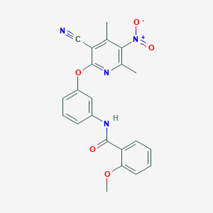 N-{3-[(3-cyano-4,6-dimethyl-5-nitropyridin-2-yl)oxy]phenyl}-2-methoxybenzamide