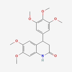 molecular formula C20H23NO6 B11505015 6,7-dimethoxy-4-(3,4,5-trimethoxyphenyl)-3,4-dihydroquinolin-2(1H)-one 