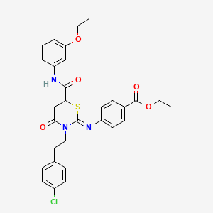 molecular formula C30H30ClN3O5S B11505025 ethyl 4-({(2Z)-3-[2-(4-chlorophenyl)ethyl]-6-[(3-ethoxyphenyl)carbamoyl]-4-oxo-1,3-thiazinan-2-ylidene}amino)benzoate 