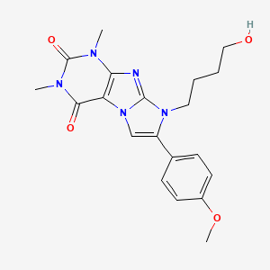 molecular formula C20H23N5O4 B11505027 8-(4-hydroxybutyl)-7-(4-methoxyphenyl)-1,3-dimethyl-1H-imidazo[2,1-f]purine-2,4(3H,8H)-dione 