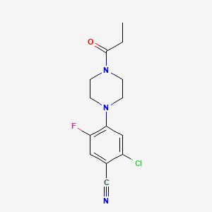 2-Chloro-5-fluoro-4-(4-propanoylpiperazin-1-yl)benzonitrile