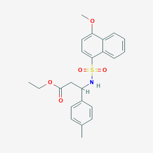 Ethyl 3-{[(4-methoxynaphthyl)sulfonyl]amino}-3-(4-methylphenyl)propanoate