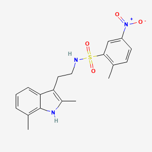 N-[2-(2,7-dimethyl-1H-indol-3-yl)ethyl]-2-methyl-5-nitrobenzenesulfonamide