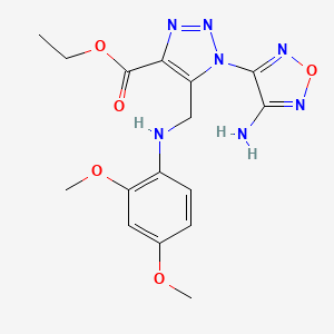 ethyl 1-(4-amino-1,2,5-oxadiazol-3-yl)-5-{[(2,4-dimethoxyphenyl)amino]methyl}-1H-1,2,3-triazole-4-carboxylate