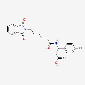 3-(4-chlorophenyl)-3-{[6-(1,3-dioxo-1,3-dihydro-2H-isoindol-2-yl)hexanoyl]amino}propanoic acid