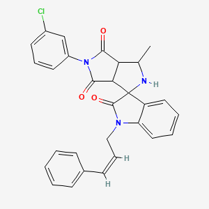 5'-(3-chlorophenyl)-3'-methyl-1-[(2Z)-3-phenylprop-2-en-1-yl]-3a',6a'-dihydro-2'H-spiro[indole-3,1'-pyrrolo[3,4-c]pyrrole]-2,4',6'(1H,3'H,5'H)-trione