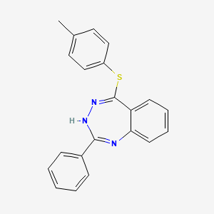 molecular formula C21H17N3S B11505086 5-[(4-methylphenyl)sulfanyl]-2-phenyl-3H-1,3,4-benzotriazepine 