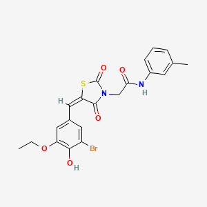 2-[(5E)-5-(3-bromo-5-ethoxy-4-hydroxybenzylidene)-2,4-dioxo-1,3-thiazolidin-3-yl]-N-(3-methylphenyl)acetamide