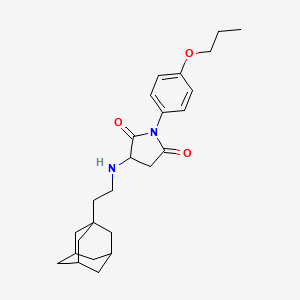 molecular formula C25H34N2O3 B11505110 3-{[2-(Adamantan-1-YL)ethyl]amino}-1-(4-propoxyphenyl)pyrrolidine-2,5-dione 