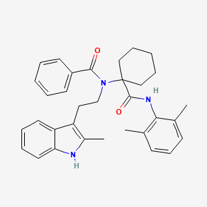 molecular formula C33H37N3O2 B11505126 N-{1-[(2,6-dimethylphenyl)carbamoyl]cyclohexyl}-N-[2-(2-methyl-1H-indol-3-yl)ethyl]benzamide 