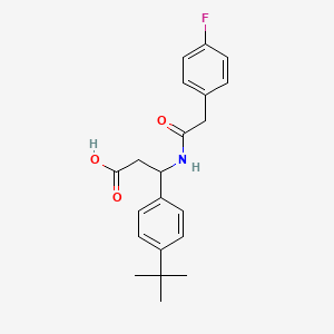 molecular formula C21H24FNO3 B11505144 3-(4-Tert-butylphenyl)-3-{[(4-fluorophenyl)acetyl]amino}propanoic acid 