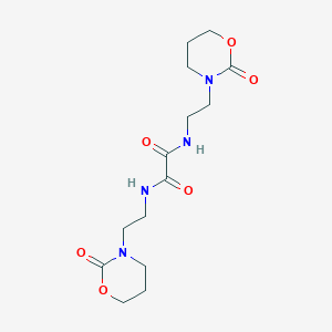 molecular formula C14H22N4O6 B11505161 N,N'-bis[2-(2-oxo-1,3-oxazinan-3-yl)ethyl]ethanediamide 