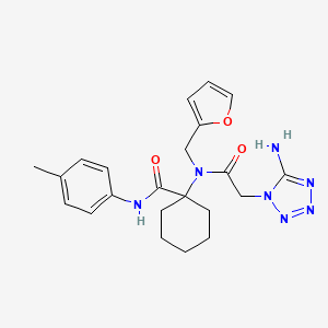 molecular formula C22H27N7O3 B11505162 1-{[(5-amino-1H-tetrazol-1-yl)acetyl](furan-2-ylmethyl)amino}-N-(4-methylphenyl)cyclohexanecarboxamide 