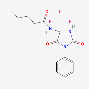 N-[2,5-dioxo-1-phenyl-4-(trifluoromethyl)imidazolidin-4-yl]pentanamide