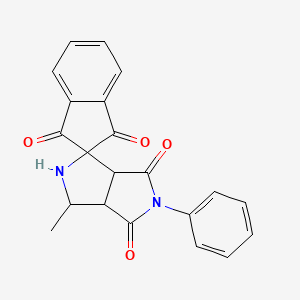 molecular formula C21H16N2O4 B11505175 3'-methyl-5'-phenyl-3a',6a'-dihydro-2'H-spiro[indene-2,1'-pyrrolo[3,4-c]pyrrole]-1,3,4',6'(3'H,5'H)-tetrone 