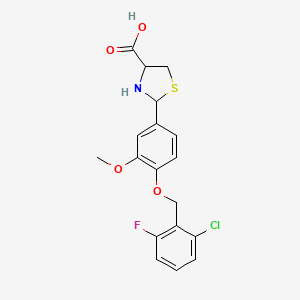 2-{4-[(2-Chloro-6-fluorobenzyl)oxy]-3-methoxyphenyl}-1,3-thiazolidine-4-carboxylic acid