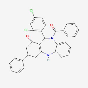 [11-(2,4-dichlorophenyl)-1-hydroxy-3-phenyl-2,3,4,11-tetrahydro-10H-dibenzo[b,e][1,4]diazepin-10-yl](phenyl)methanone