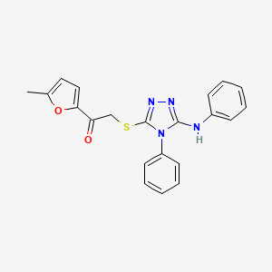 molecular formula C21H18N4O2S B11505243 1-(5-methylfuran-2-yl)-2-{[4-phenyl-5-(phenylamino)-4H-1,2,4-triazol-3-yl]sulfanyl}ethanone CAS No. 632292-95-6