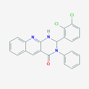 molecular formula C23H15Cl2N3O B11505254 2-(2,3-dichlorophenyl)-3-phenyl-2,3-dihydropyrimido[4,5-b]quinolin-4(1H)-one 