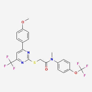 2-{[4-(4-methoxyphenyl)-6-(trifluoromethyl)pyrimidin-2-yl]sulfanyl}-N-methyl-N-[4-(trifluoromethoxy)phenyl]acetamide