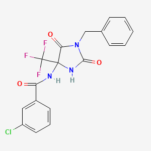 N-[1-benzyl-2,5-dioxo-4-(trifluoromethyl)imidazolidin-4-yl]-3-chlorobenzamide