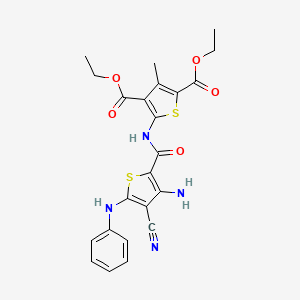 Diethyl 5-({[3-amino-4-cyano-5-(phenylamino)thiophen-2-yl]carbonyl}amino)-3-methylthiophene-2,4-dicarboxylate