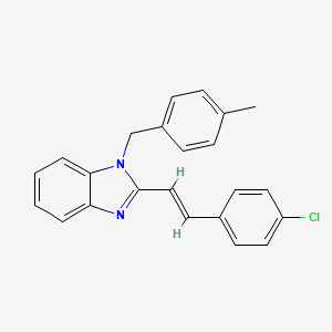 molecular formula C23H19ClN2 B11505299 2-[(E)-2-(4-chlorophenyl)ethenyl]-1-(4-methylbenzyl)-1H-benzimidazole 