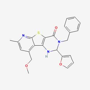 molecular formula C23H21N3O3S B11505305 5-benzyl-4-(furan-2-yl)-13-(methoxymethyl)-11-methyl-8-thia-3,5,10-triazatricyclo[7.4.0.02,7]trideca-1(13),2(7),9,11-tetraen-6-one 