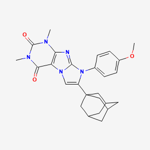 molecular formula C26H29N5O3 B11505316 7-(Adamantan-1-YL)-8-(4-methoxyphenyl)-1,3-dimethyl-1H,2H,3H,4H,8H-imidazo[1,2-G]purine-2,4-dione 