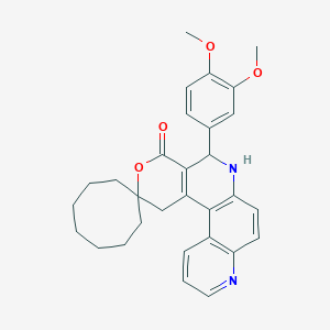 5'-(3,4-Dimethoxyphenyl)-1',4',5',6'-tetrahydrospiro[cyclooctane-1,2'-pyrano[4,3-A]4,7-phenanthrolin]-4'-one