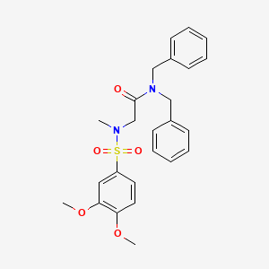 molecular formula C25H28N2O5S B11505334 N,N-Dibenzyl-2-(N-methyl3,4-dimethoxybenzenesulfonamido)acetamide CAS No. 633286-24-5