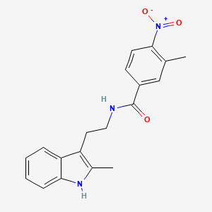 molecular formula C19H19N3O3 B11505341 3-methyl-N-[2-(2-methyl-1H-indol-3-yl)ethyl]-4-nitrobenzamide 