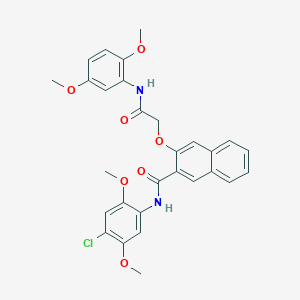 molecular formula C29H27ClN2O7 B11505345 N-(4-chloro-2,5-dimethoxyphenyl)-3-{2-[(2,5-dimethoxyphenyl)amino]-2-oxoethoxy}naphthalene-2-carboxamide 