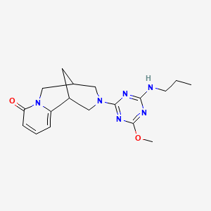 molecular formula C18H24N6O2 B11505353 3-[4-methoxy-6-(propylamino)-1,3,5-triazin-2-yl]-1,2,3,4,5,6-hexahydro-8H-1,5-methanopyrido[1,2-a][1,5]diazocin-8-one 