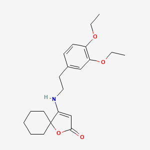 molecular formula C21H29NO4 B11505360 4-{[2-(3,4-Diethoxyphenyl)ethyl]amino}-1-oxaspiro[4.5]dec-3-en-2-one 