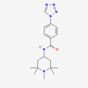 molecular formula C18H26N6O B11505373 N-(1,2,2,6,6-Pentamethyl-piperidin-4-yl)-4-tetrazol-1-yl-benzamide 