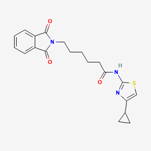 molecular formula C20H21N3O3S B11505381 N-(4-cyclopropyl-1,3-thiazol-2-yl)-6-(1,3-dioxo-1,3-dihydro-2H-isoindol-2-yl)hexanamide 