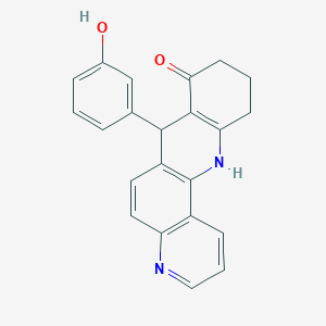 molecular formula C22H18N2O2 B11505404 7-(3-hydroxyphenyl)-7,10,11,12-tetrahydrobenzo[b][1,7]phenanthrolin-8(9H)-one 