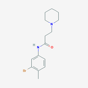 molecular formula C15H21BrN2O B11505415 N-(3-bromo-4-methylphenyl)-3-(piperidin-1-yl)propanamide 